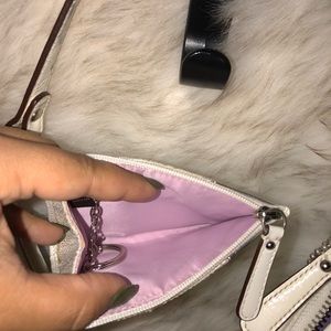 Coach white mini purse with wallet